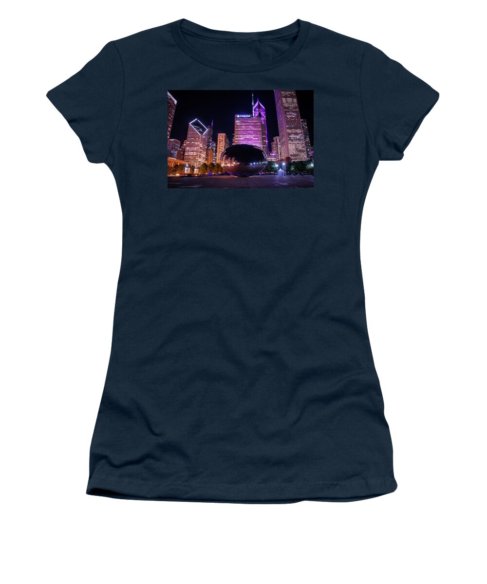 Raf Winterpacht Women's T-Shirt featuring the photograph Pink Cloudgate by Raf Winterpacht
