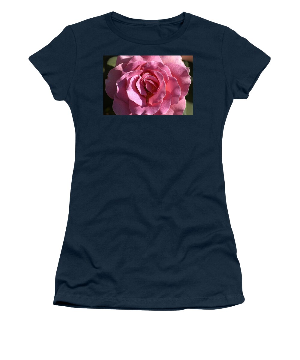 Clay Women's T-Shirt featuring the photograph Pink Rose by Clayton Bruster