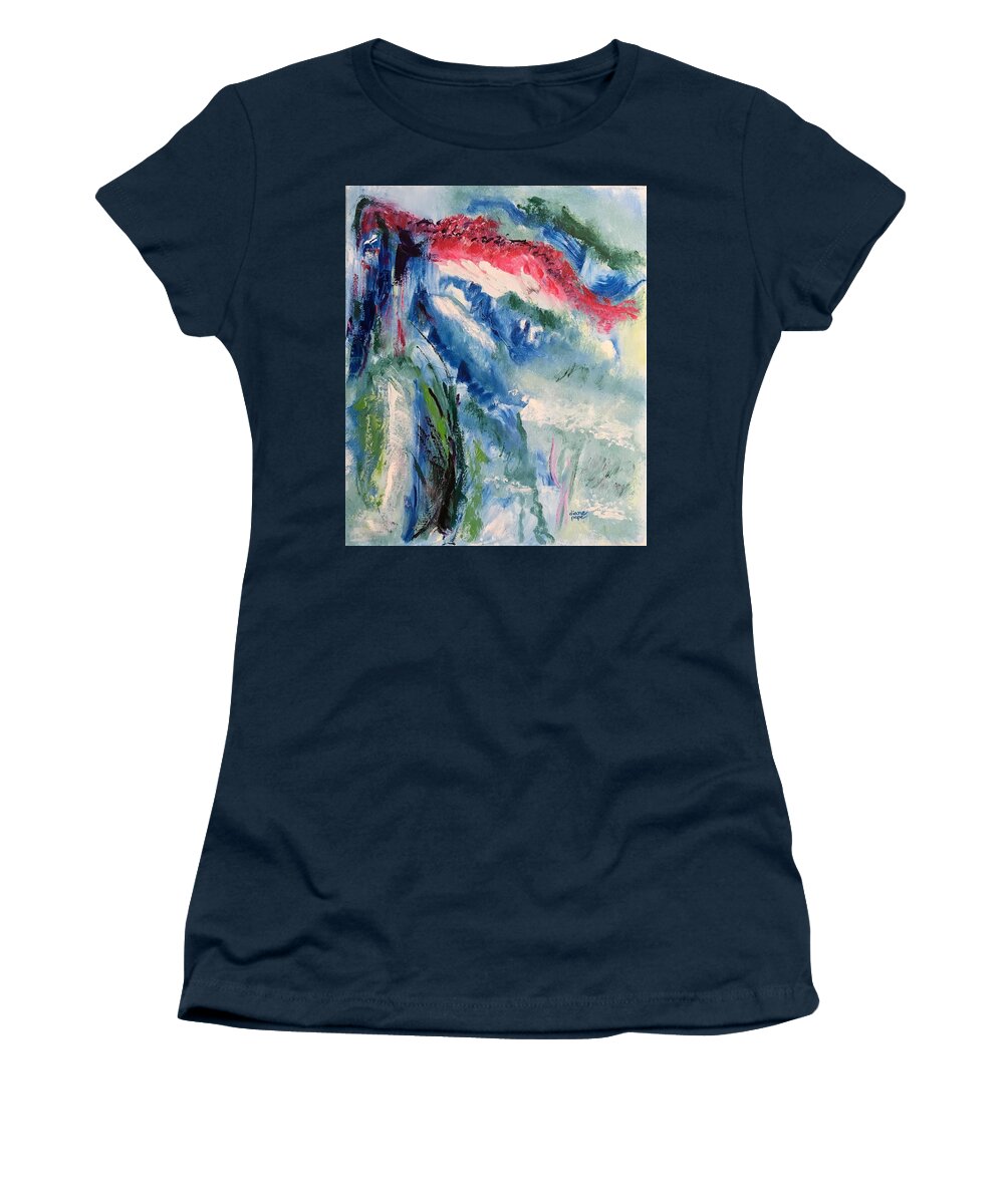 Impressionistic Painting Women's T-Shirt featuring the painting Pistachio Dream by Diane Pape