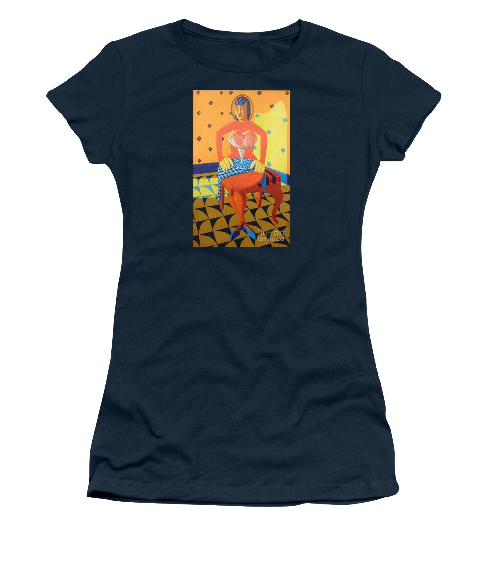 Optical Illusion; Visual Pun; Alternative Reality; Double Imagery; Anthropomorphic Perception; Women's T-Shirt featuring the painting Plausible Arrangements In Anthropomorphic Possibilities by David G Wilson