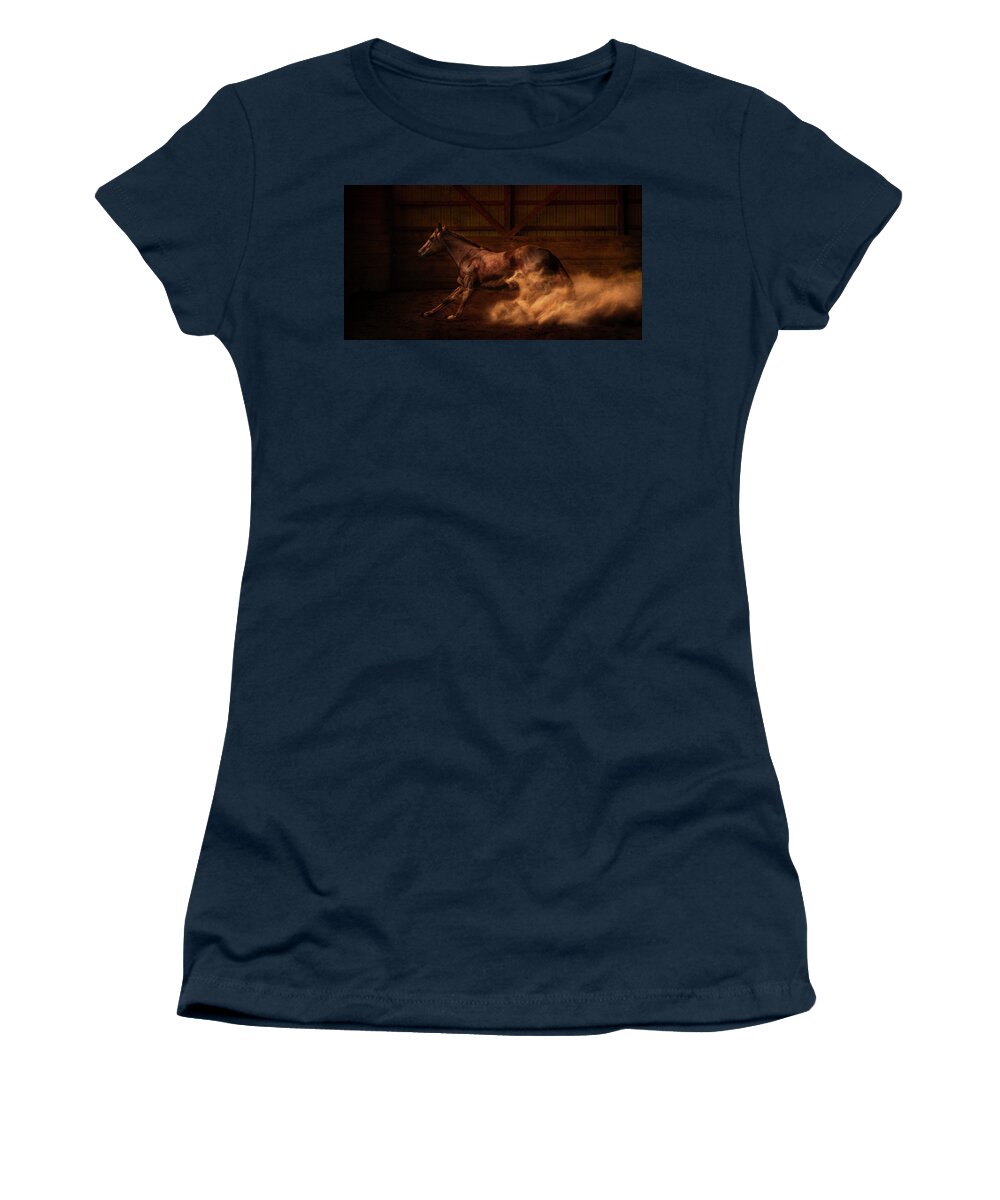 Horse Women's T-Shirt featuring the photograph Playing Dirty by Ryan Courson
