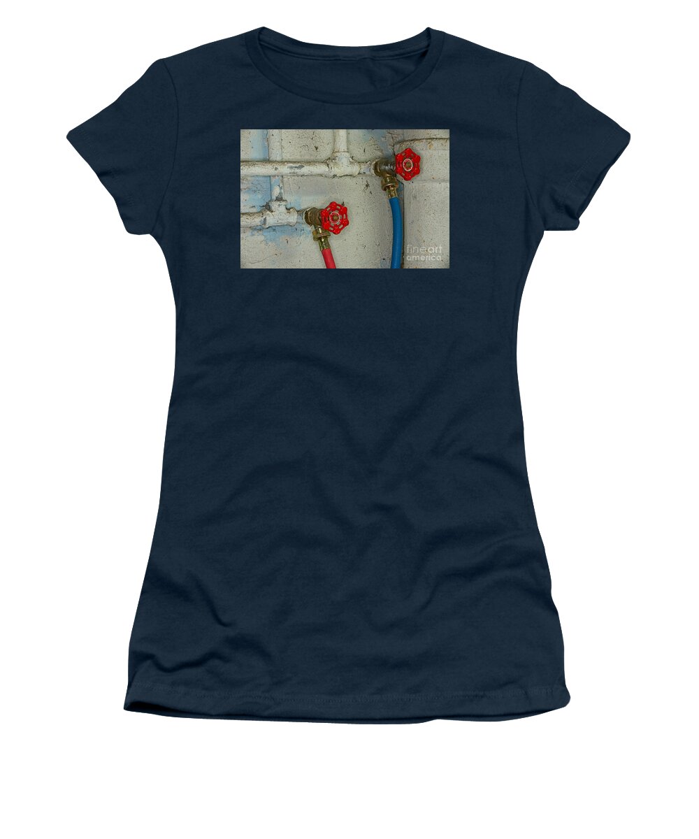 Paul Ward Women's T-Shirt featuring the photograph Plumbing Hot and Cold Water by Paul Ward