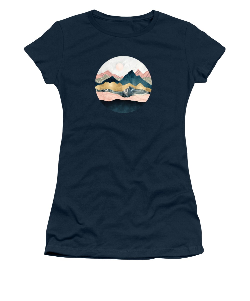 Mountains Women's T-Shirt featuring the digital art Plush Peaks by Spacefrog Designs