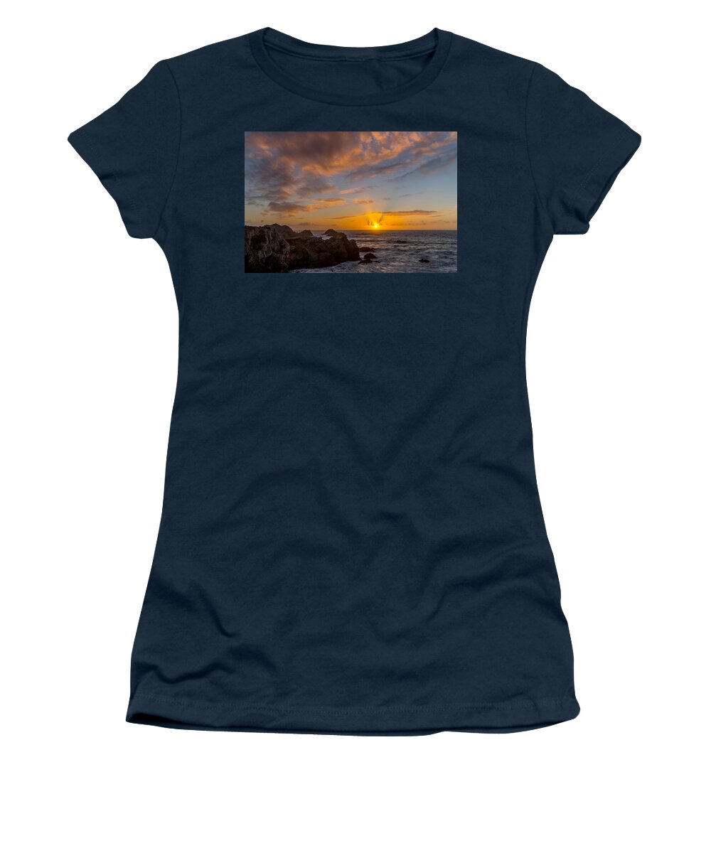 Point Lobos Women's T-Shirt featuring the photograph Point Lobos Sunset by Derek Dean