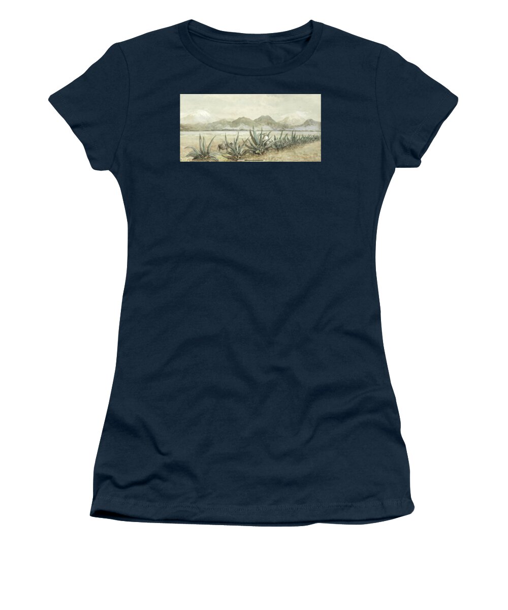 August LÖhr (german Women's T-Shirt featuring the painting Popocatepetl by MotionAge Designs