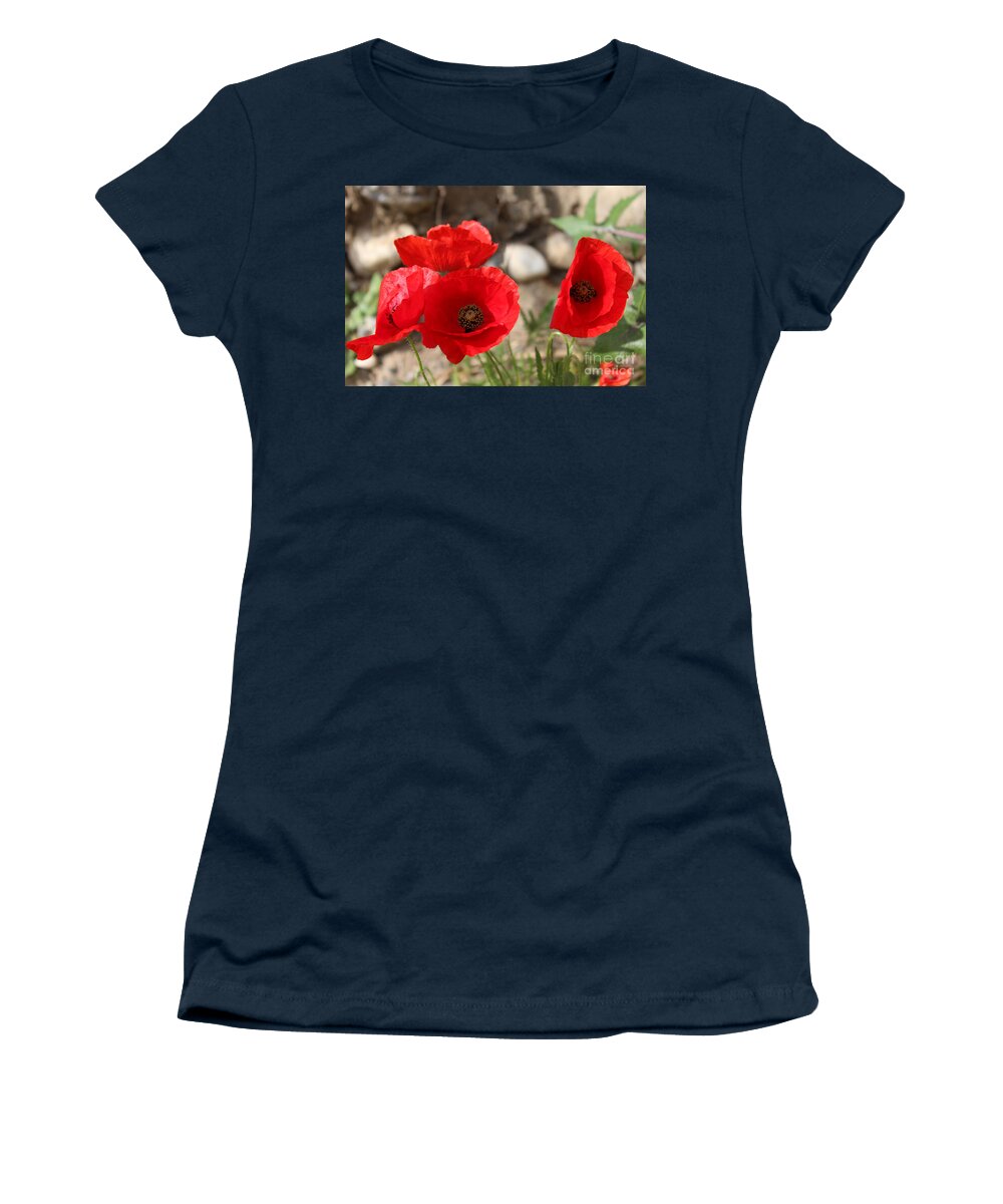 Poppy Women's T-Shirt featuring the photograph Poppy Parade by Clare Bevan