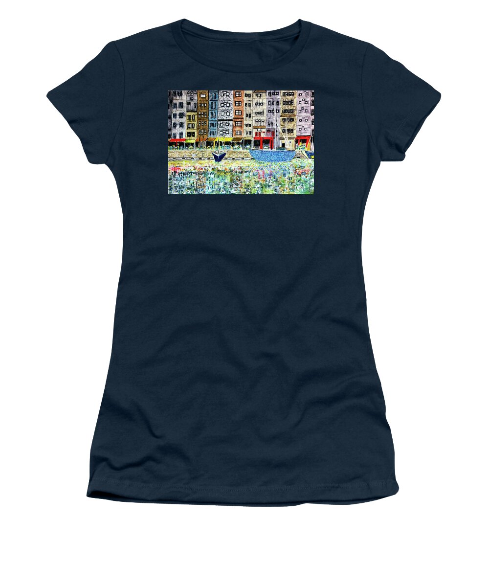 Contemporary Impressionist Women's T-Shirt featuring the painting Porta by Dennis Ellman