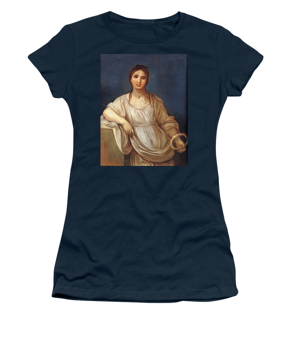 Guido Reni Women's T-Shirt featuring the painting Portrait of a girl with a crown by Guido Reni