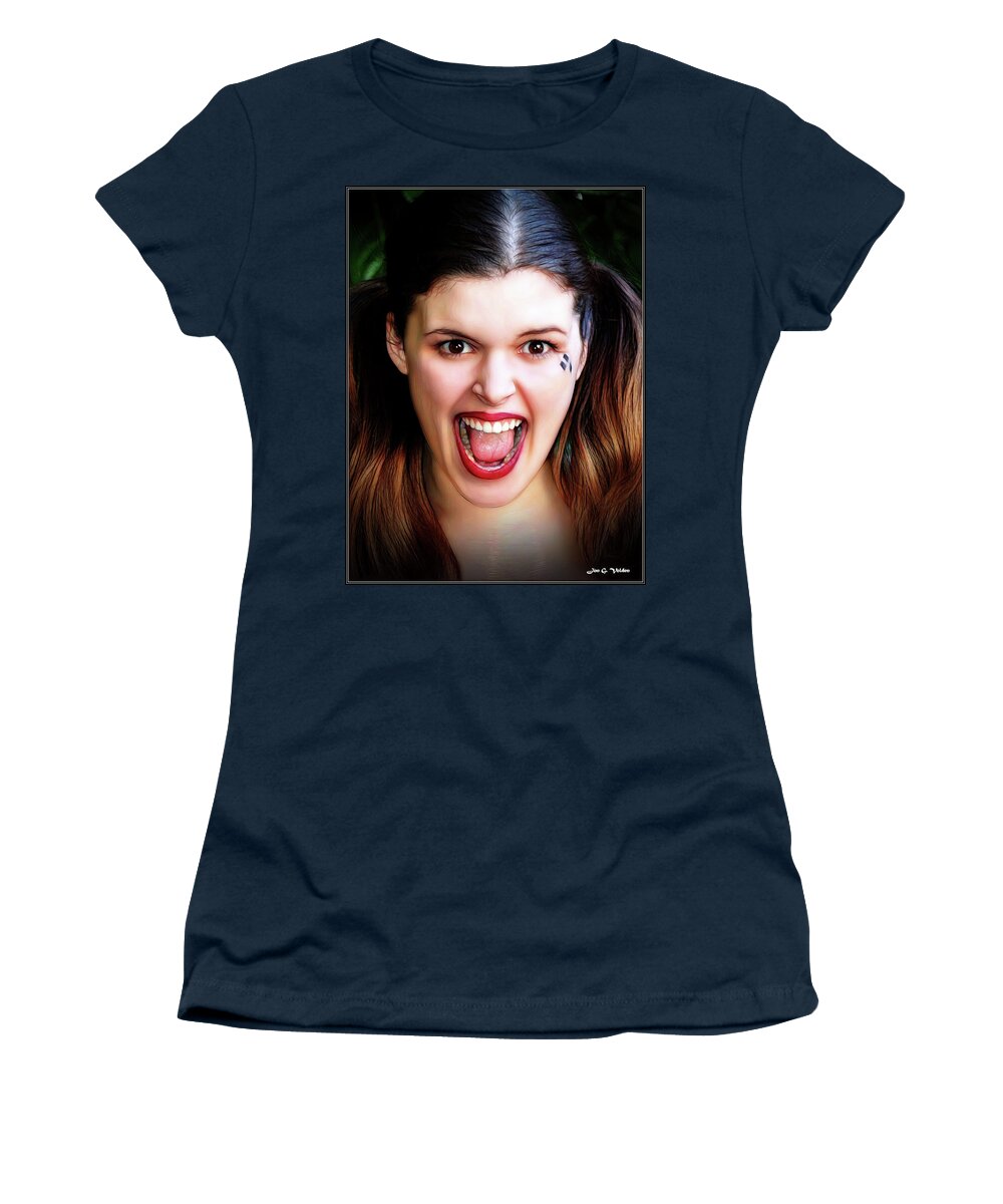 Super Hero Women's T-Shirt featuring the photograph Portrait Of A Harlequin by Jon Volden