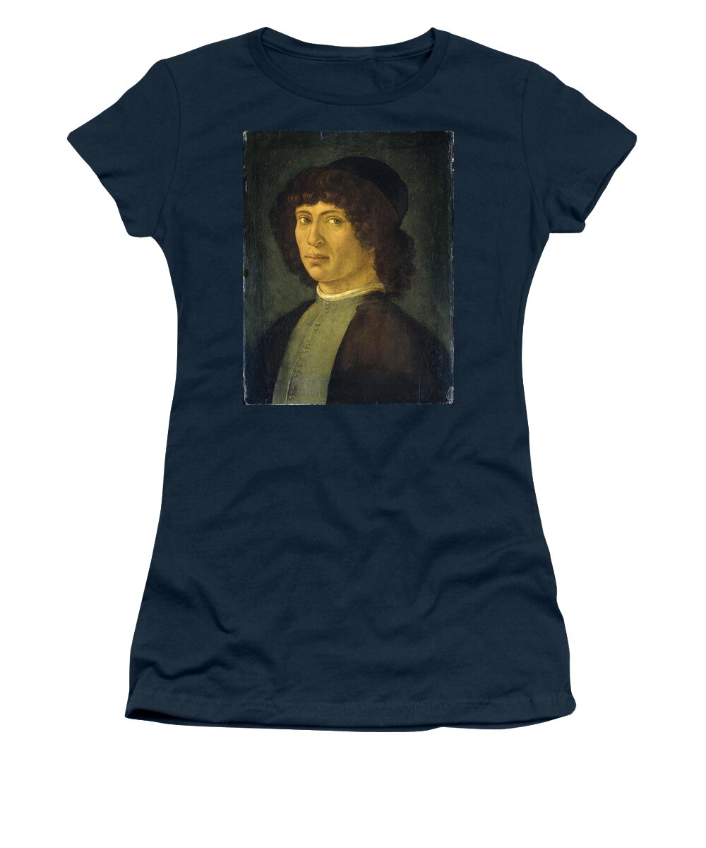 Portrait Of A Young Man Women's T-Shirt featuring the painting Portrait of a young man by MotionAge Designs