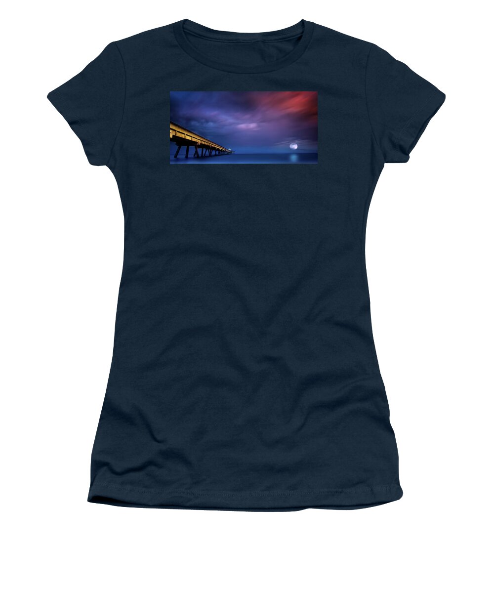 Super Moon Women's T-Shirt featuring the photograph Poseidon's Realm by Mark Andrew Thomas