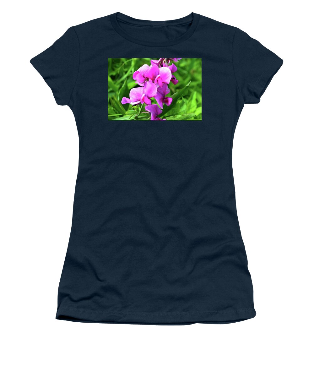 Nature Women's T-Shirt featuring the photograph Pretty Pink Sweetpea by Lyle Crump