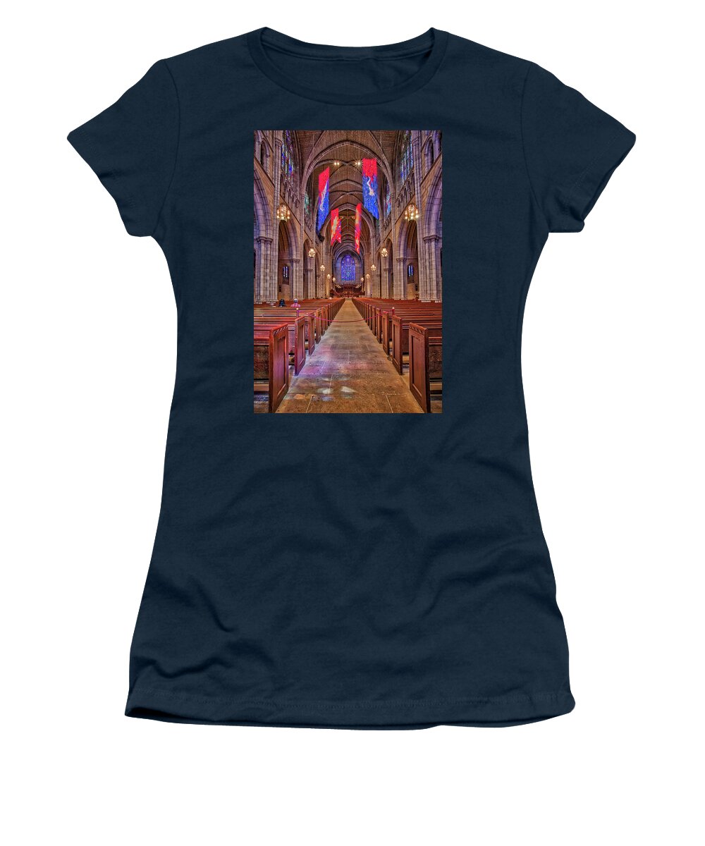 Princeton University Women's T-Shirt featuring the photograph Princeton University Chapel by Susan Candelario