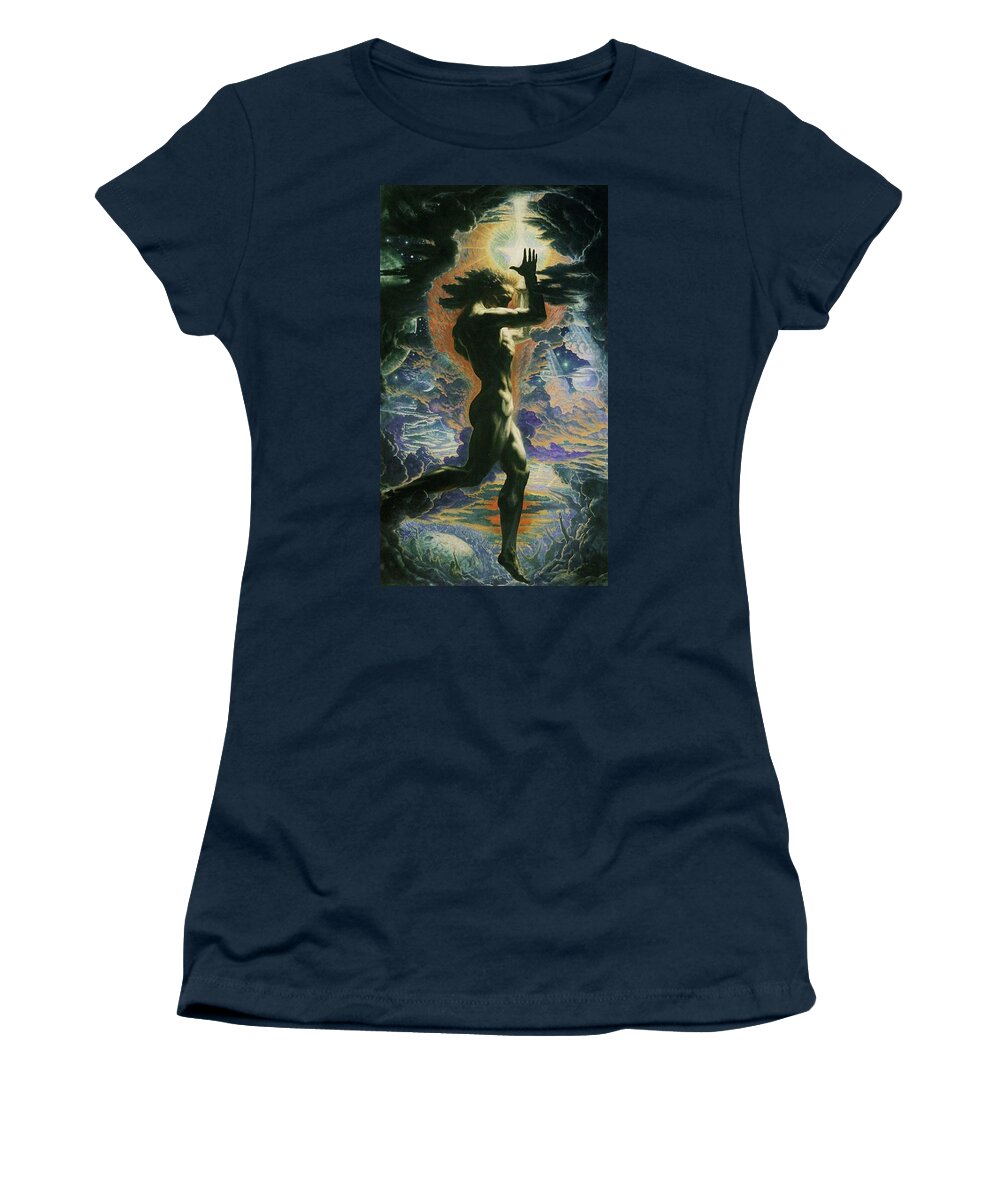 Prometheus Women's T-Shirt featuring the painting Prometheus by Jean Delville