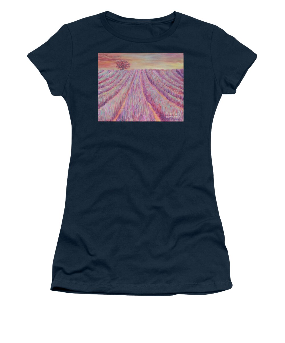 Pink Women's T-Shirt featuring the painting Provence in Pink by Nadine Rippelmeyer