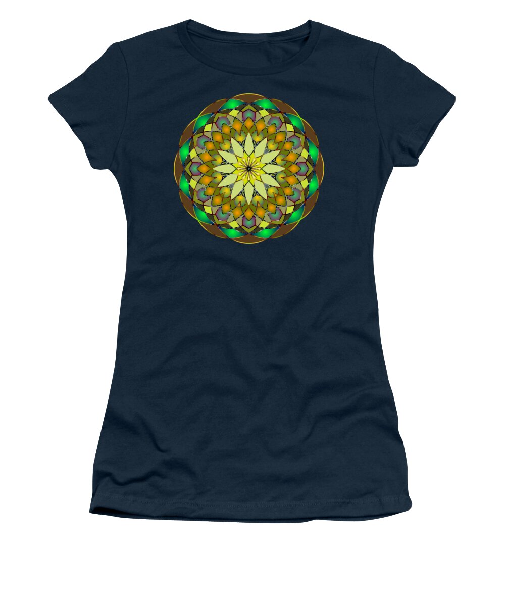 Mandala Women's T-Shirt featuring the digital art Psychedelic Mandala 008 A by Larry Capra