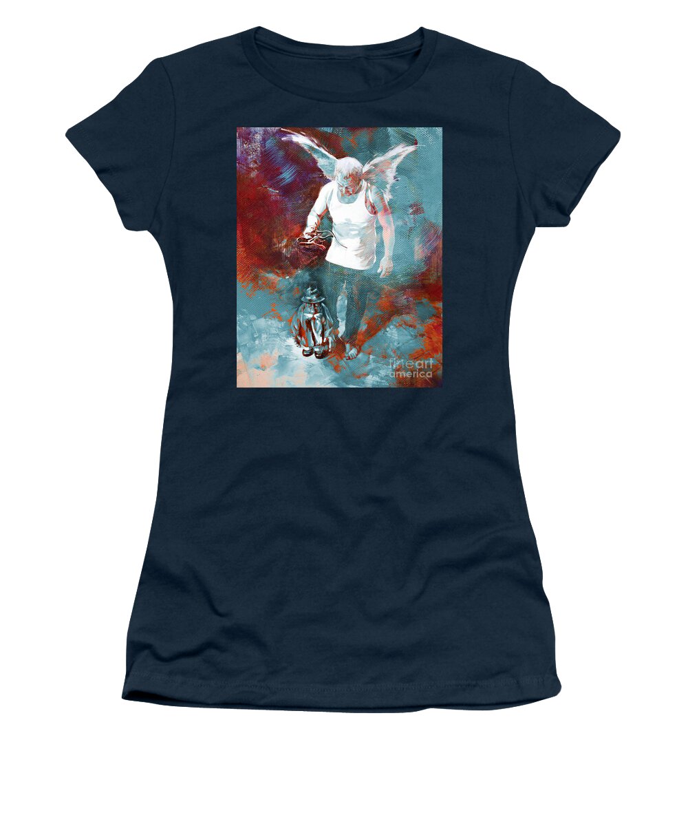 Surreal Women's T-Shirt featuring the painting Puppet Man 003 by Gull G