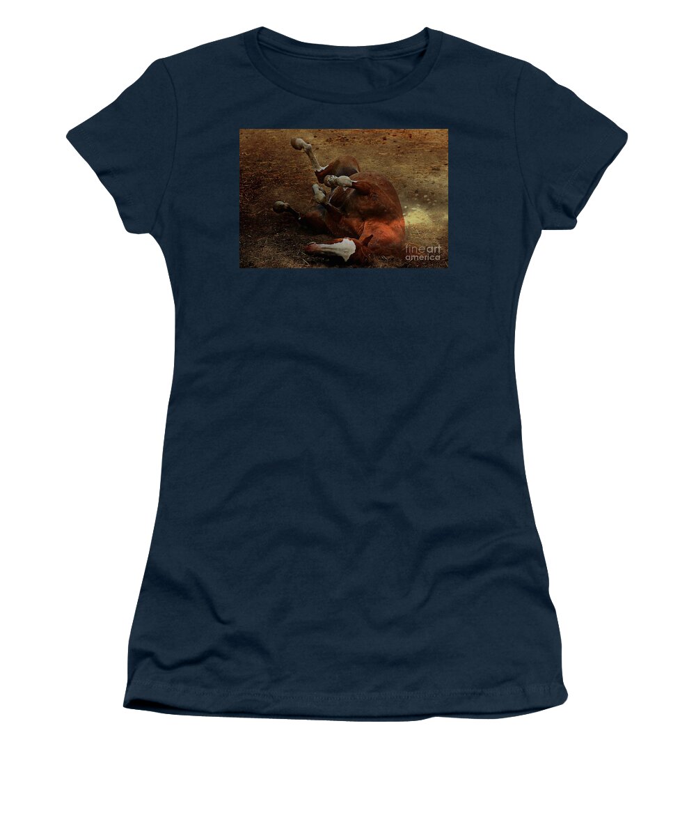 Horse Women's T-Shirt featuring the photograph Pure Enjoyment by Clare Bevan