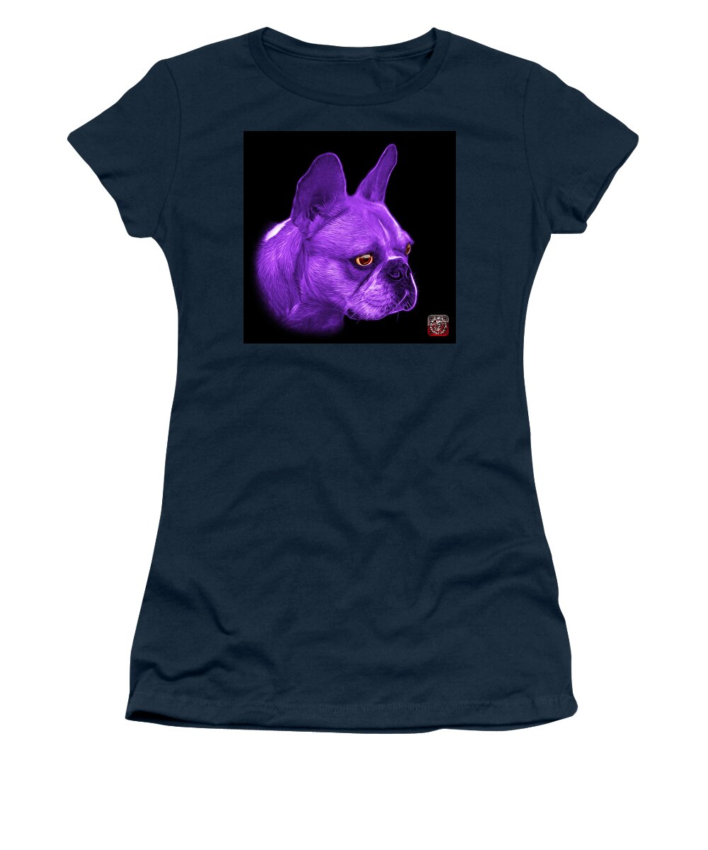 French Bulldog Women's T-Shirt featuring the painting Purple French Bulldog Pop Art - 0755 BB by James Ahn