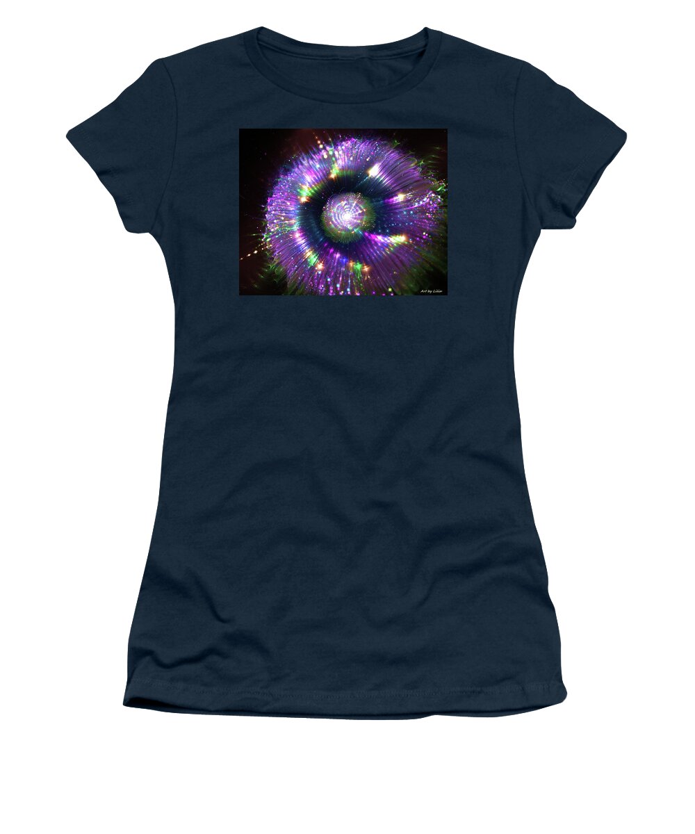Purple Flower Women's T-Shirt featuring the digital art Purple magical flower by Lilia S