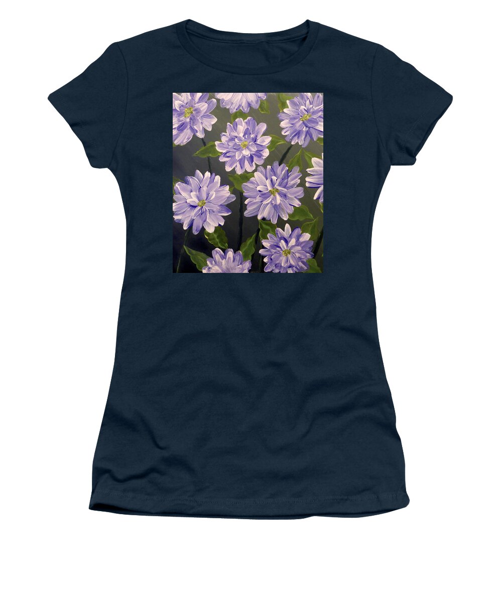 Flowers Women's T-Shirt featuring the painting Purple Passion by Teresa Wing
