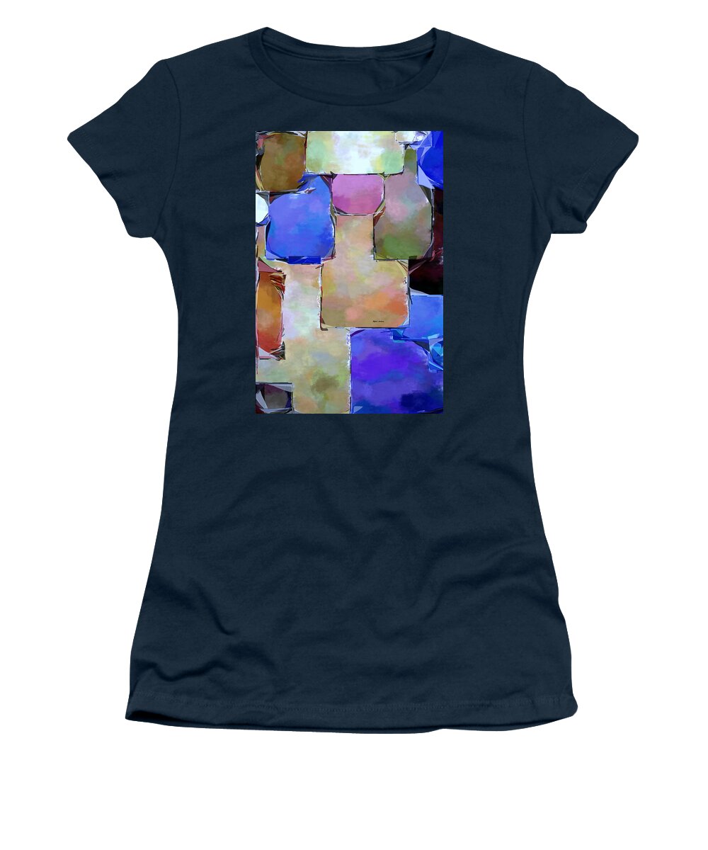 Rafael Salazar Women's T-Shirt featuring the digital art Purple Squares by Rafael Salazar
