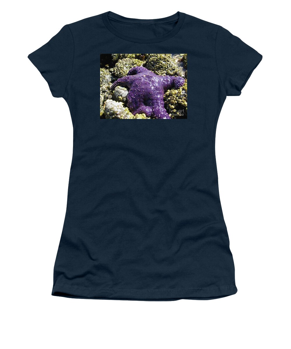  Wall Art Women's T-Shirt featuring the photograph Purple Star Fish by 'REA' Gallery