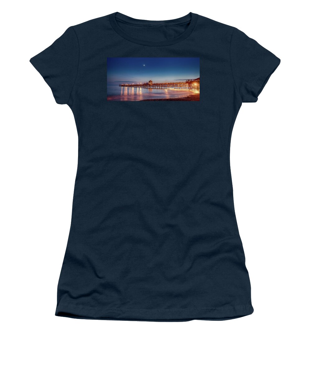 San Clemente Women's T-Shirt featuring the photograph Quarter the Moon by Scott Campbell
