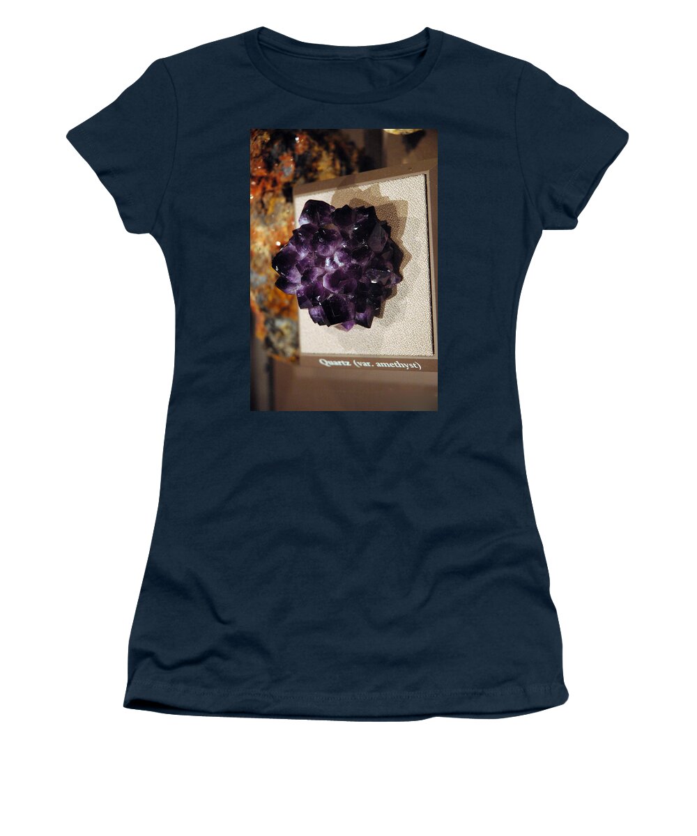 Usa Women's T-Shirt featuring the photograph Quartz Amethyst Rock by LeeAnn McLaneGoetz McLaneGoetzStudioLLCcom