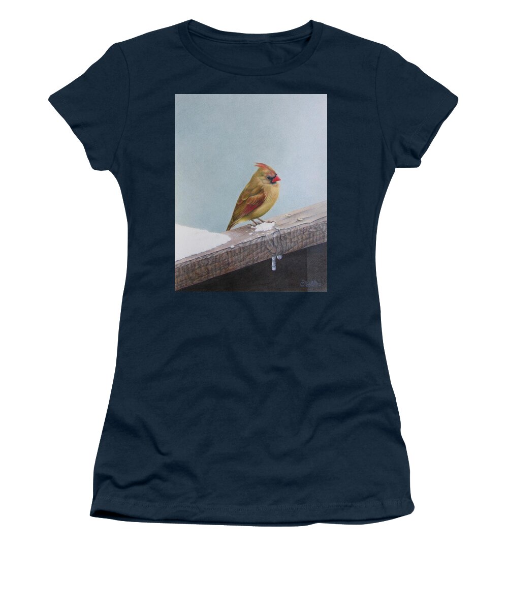 Cardinal Women's T-Shirt featuring the drawing Queen of State by Pamela Clements