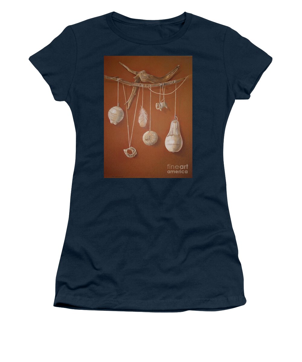  Nature Women's T-Shirt featuring the painting Quiescent Whites by Jan Lawnikanis
