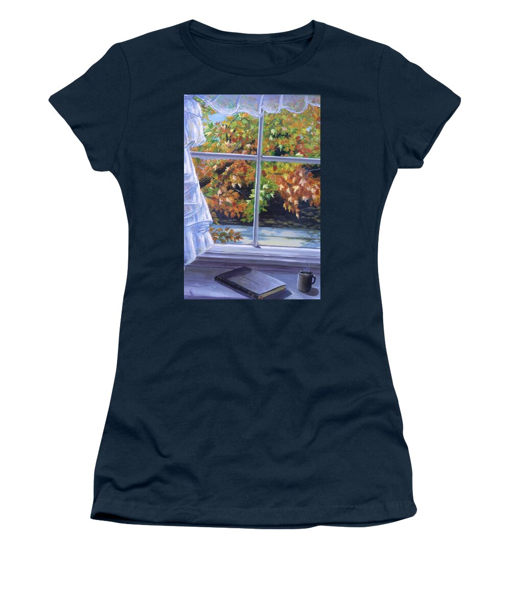  Women's T-Shirt featuring the painting Quiet Time by Barbel Smith