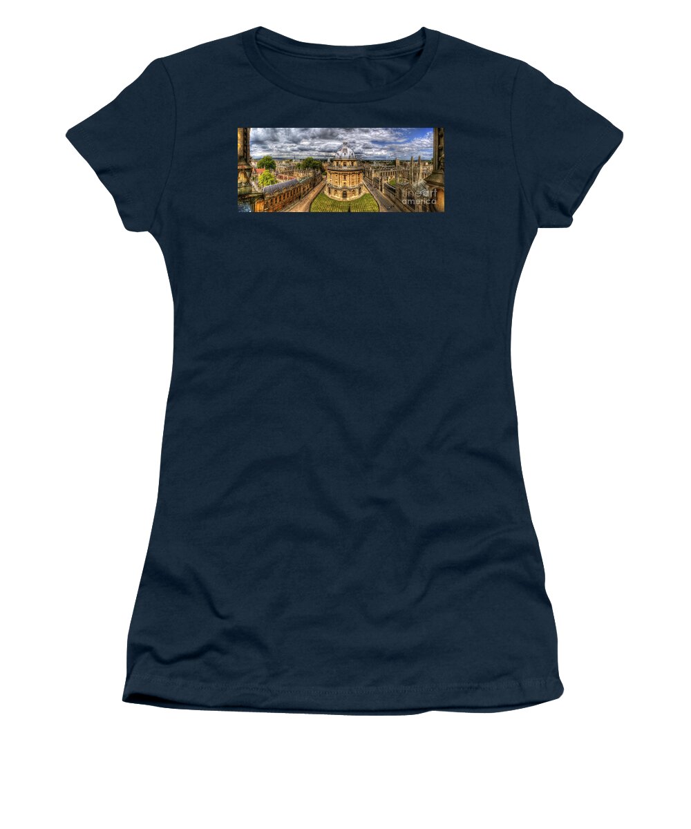 Yhun Suarez Women's T-Shirt featuring the photograph Radcliffe Camera Panorama by Yhun Suarez
