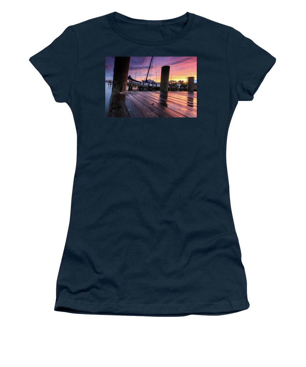 Chesapeake Bay Women's T-Shirt featuring the photograph Rainbow Reflections by Jennifer Casey