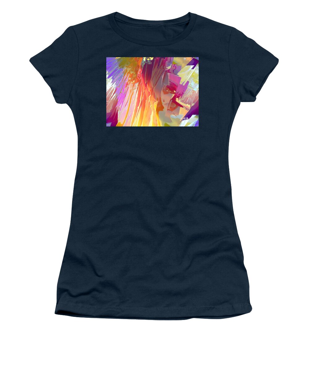 Abstract Women's T-Shirt featuring the digital art Raindance by Alika Kumar