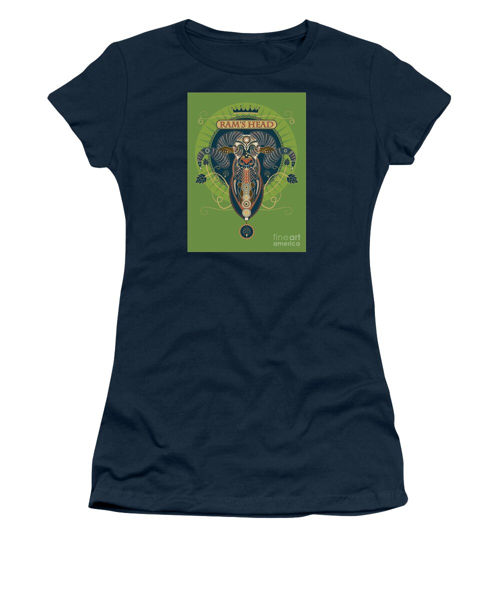 Ram Women's T-Shirt featuring the digital art Rams Head by Mike Massengale