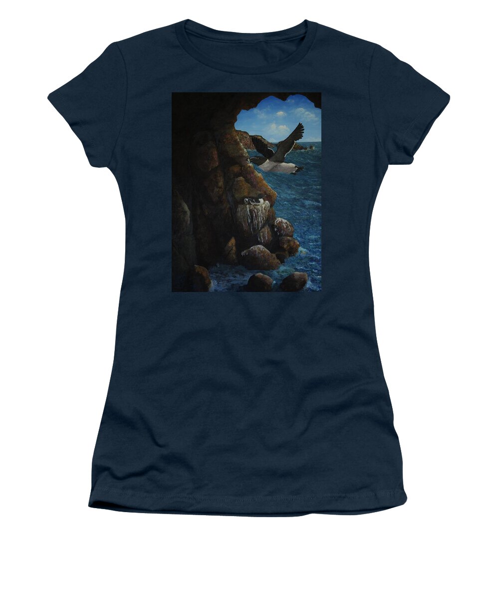Razorbill Women's T-Shirt featuring the painting Razorbills by Eric Petrie
