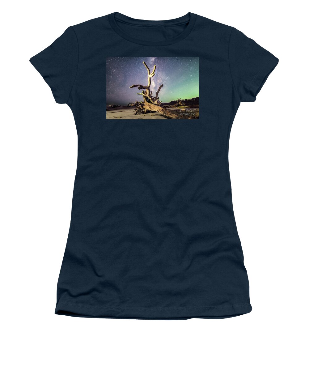 Milky Way Women's T-Shirt featuring the photograph Reaching for the Galaxy by Robert Loe