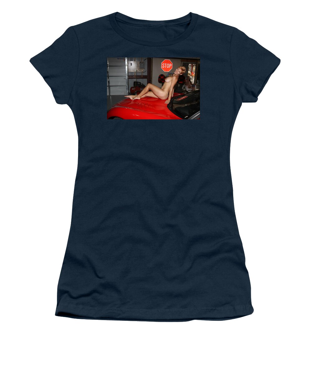 Lucky Cole Biker Outpost Women's T-Shirt featuring the photograph Red 2704 by Lucky Cole