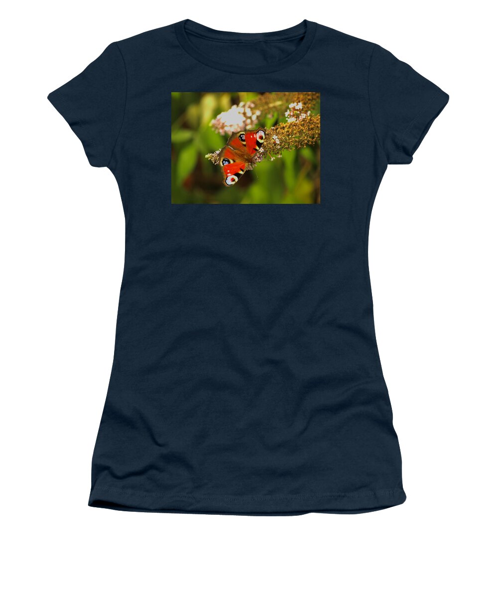 Nature Women's T-Shirt featuring the photograph Red Admiral by Richard Denyer