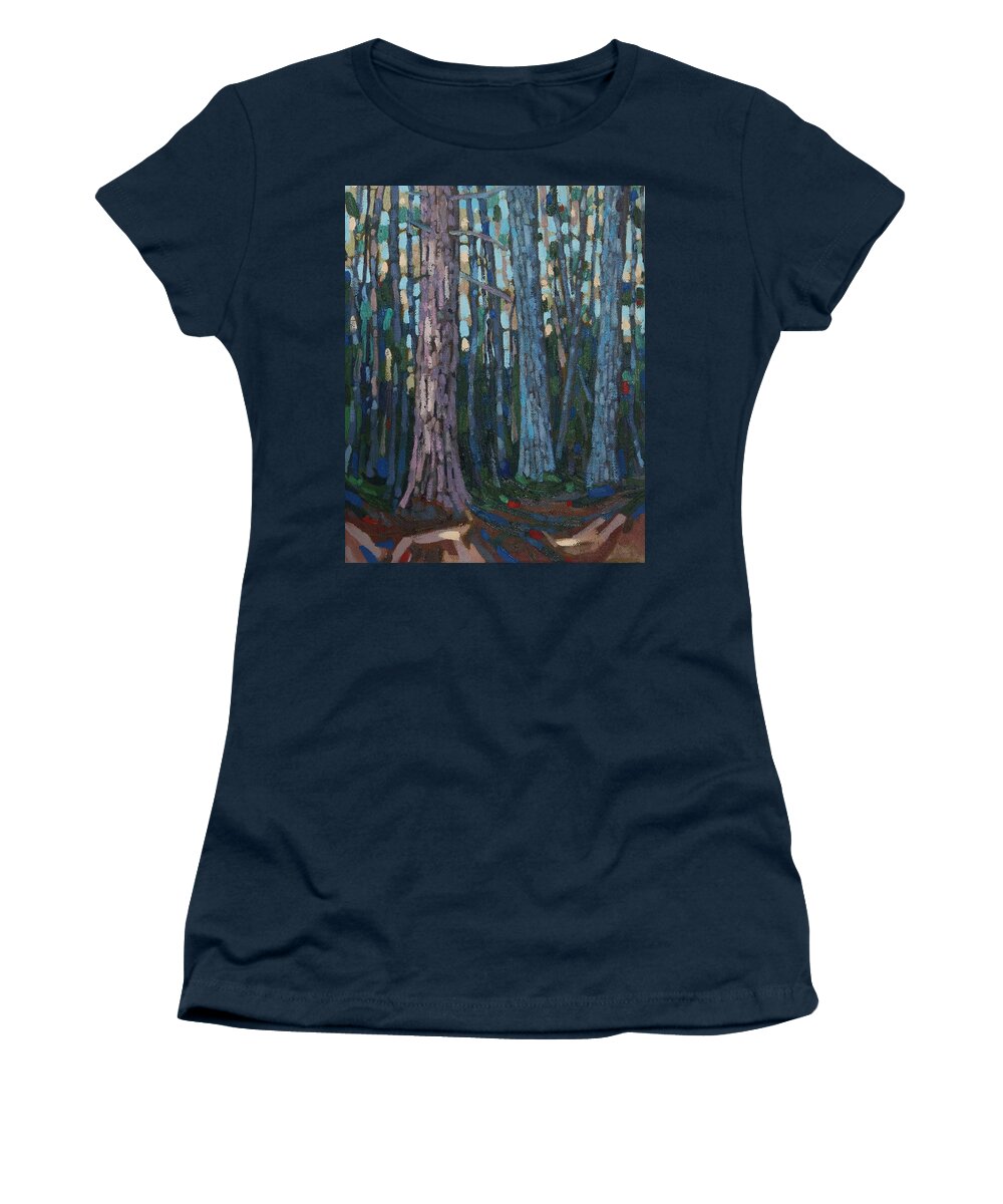 1980 Women's T-Shirt featuring the painting Red and White Pines by Phil Chadwick