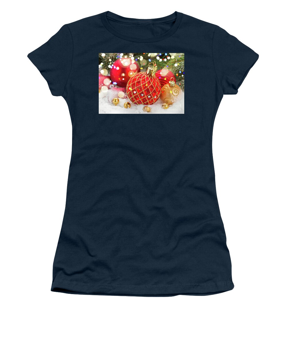 Christmas Women's T-Shirt featuring the photograph Red Christmas 2 by Anastasy Yarmolovich