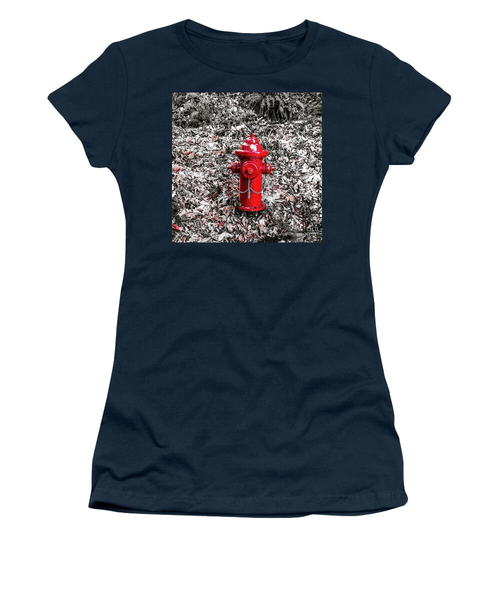 Fire Hydrant Women's T-Shirt featuring the photograph Red Fire Hydrant by Suzanne Lorenz
