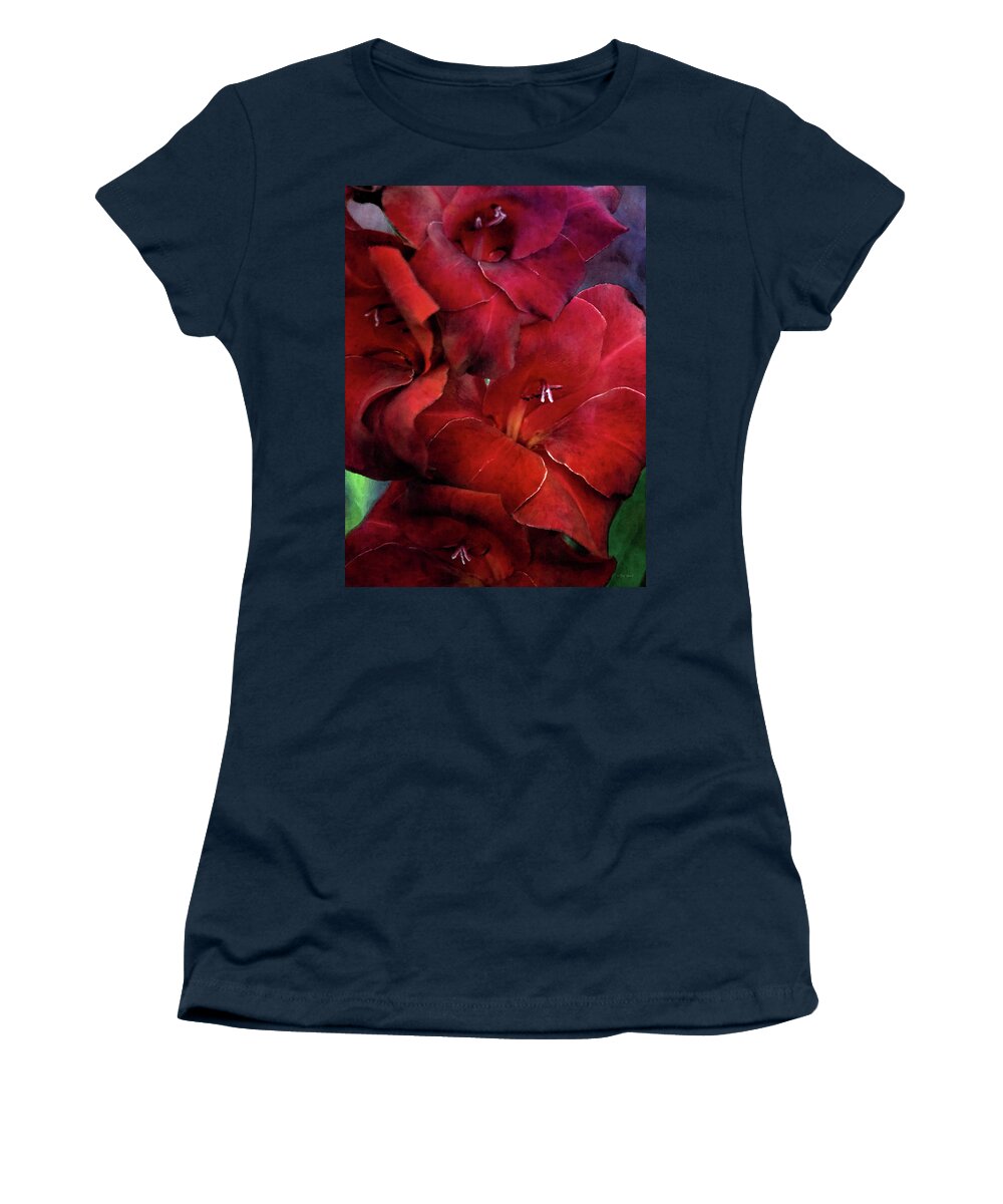 Impressionist Women's T-Shirt featuring the photograph Red Glads 4274 IDP_2 by Steven Ward