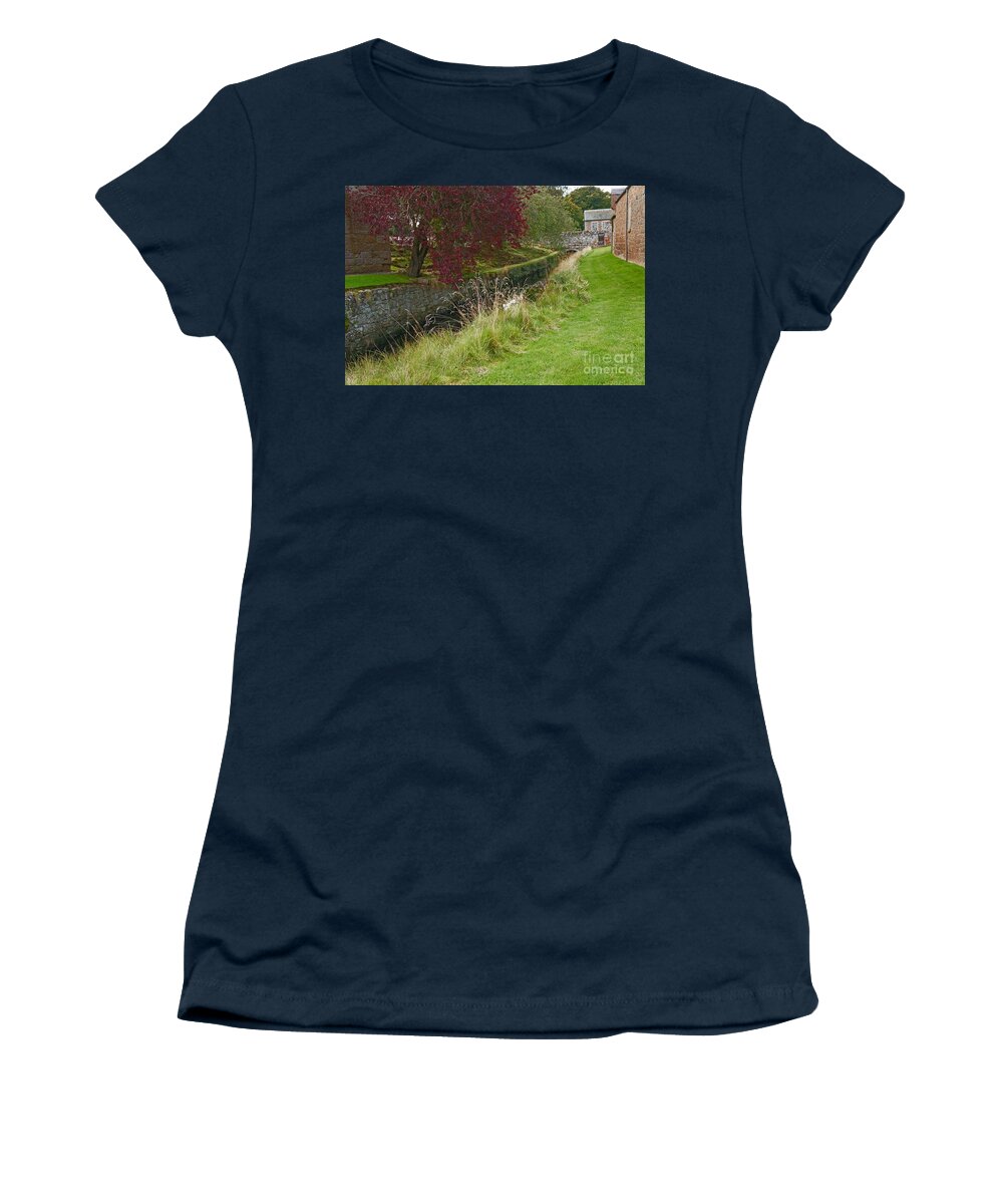 Red Tree Women's T-Shirt featuring the photograph Red Tree at the old water duct by Elena Perelman