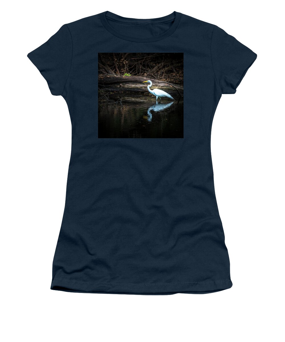 Reflecting Women's T-Shirt featuring the photograph Reflecting White by Marvin Spates