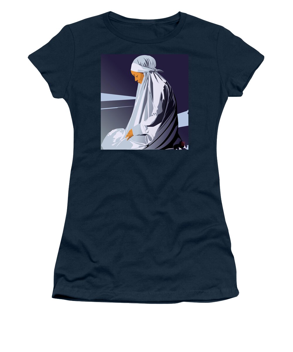  Women's T-Shirt featuring the digital art Reflections at Fajr by Scheme Of Things Graphics