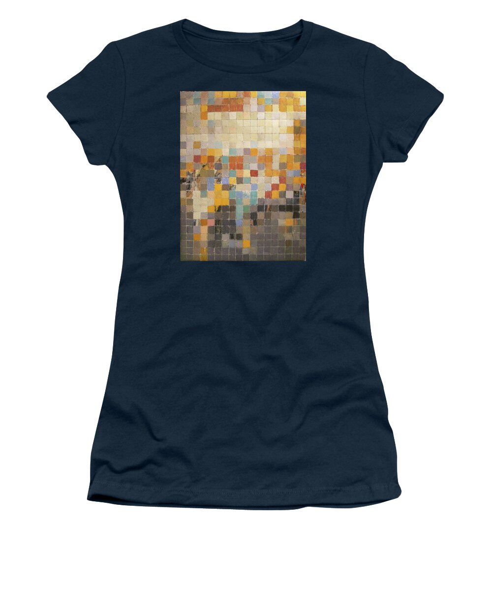 Abstract Women's T-Shirt featuring the painting Reflections Grid by Stan Chraminski