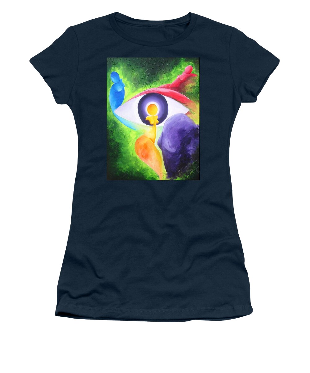 Woman Women's T-Shirt featuring the painting Reflections of Me by Jennifer Hannigan-Green