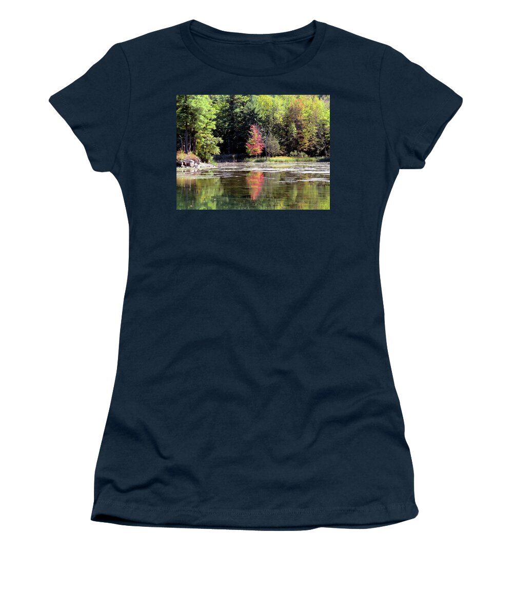 1000 Islands Women's T-Shirt featuring the photograph Reflections on the Rift by Dennis McCarthy